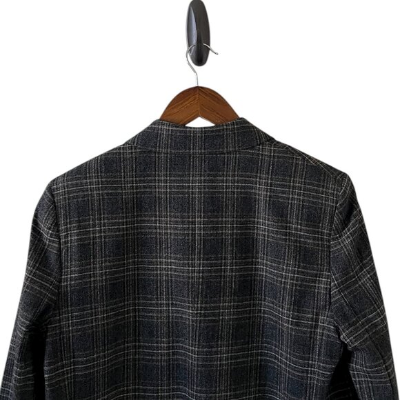 Theory Piazza Wool Blend Double Breasted Plaid Blazer/Jacket Size 6 - Picture 12 of 16